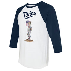 Minnesota Twins Tiny Turnip Women's Bubbles 3/4-Sleeve Raglan T-Shirt White/Navy