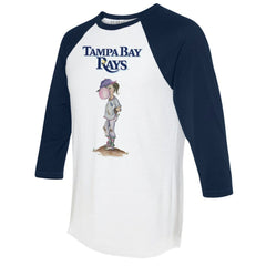 Tampa Bay Rays Tiny Turnip Women's Bubbles 3/4-Sleeve Raglan T-Shirt White/Navy