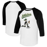 Athletics Tiny Turnip Women's Caleb 3/4-Sleeve Raglan T-Shirt White/Black