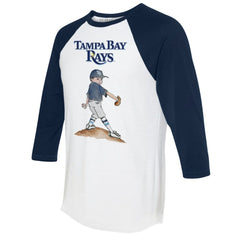 Tampa Bay Rays Tiny Turnip Women's Clemente 3/4-Sleeve Raglan T-Shirt White/Navy