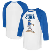 Chicago Cubs Tiny Turnip Women's Clemente 3/4-Sleeve Raglan T-Shirt White/Royal