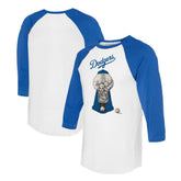 Los Angeles Dodgers Tiny Turnip Women's Gumball Machine 3/4-Sleeve Raglan T-Shirt White/Royal
