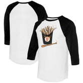 San Francisco Giants Tiny Turnip Women's Hot Bats 3/4-Sleeve Raglan T-Shirt White/Black
