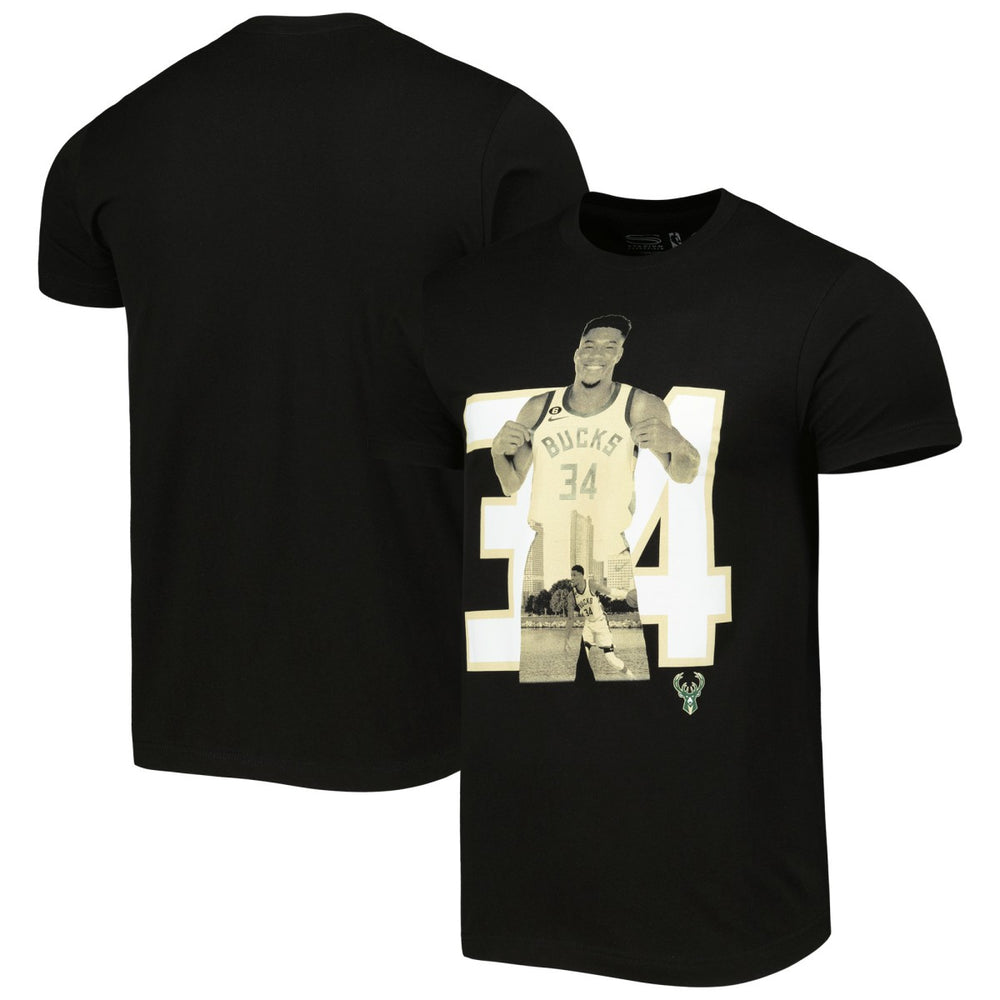 Giannis Antetokounmpo Milwaukee Bucks Stadium Essentials Player Metro T-Shirt - Black discount