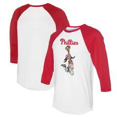 Philadelphia Phillies Tiny Turnip Women's Jada 3/4-Sleeve Raglan T-Shirt White/Red