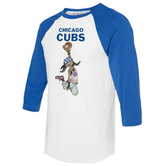 Chicago Cubs Tiny Turnip Women's Jada 3/4-Sleeve Raglan T-Shirt White/Royal