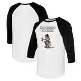 Colorado Rockies Tiny Turnip Women's Kate 3/4-Sleeve Raglan T-Shirt White/Black