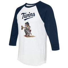 Minnesota Twins Tiny Turnip Women's Kate 3/4-Sleeve Raglan T-Shirt White/Navy