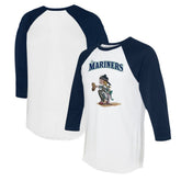 Seattle Mariners Tiny Turnip Women's Kate 3/4-Sleeve Raglan T-Shirt White/Navy