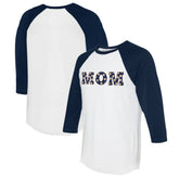 Houston Astros Tiny Turnip Women's Logo Mom 3/4-Sleeve Raglan T-Shirt White/Navy