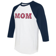 Washington Nationals Tiny Turnip Women's Logo Mom 3/4-Sleeve Raglan T-Shirt White/Navy
