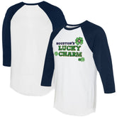 Houston Astros Tiny Turnip Women's Lucky Charm 3/4-Sleeve Raglan T-Shirt White/Navy