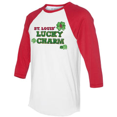 St. Louis Cardinals Tiny Turnip Women's Lucky Charm 3/4-Sleeve Raglan T-Shirt White/Red