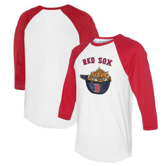 Boston Red Sox Tiny Turnip Women's Nacho Helmet 3/4-Sleeve Raglan T-Shirt White/Red