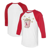 St. Louis Cardinals Tiny Turnip Women's Popcorn 3/4-Sleeve Raglan T-Shirt White/Red