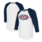 Minnesota Twins Tiny Turnip Women's Prism Arrows 3/4-Sleeve Raglan T-Shirt White