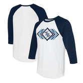 Tampa Bay Rays Tiny Turnip Women's Prism Arrows 3/4-Sleeve Raglan T-Shirt White