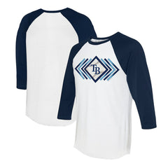 Tampa Bay Rays Tiny Turnip Women's Prism Arrows 3/4-Sleeve Raglan T-Shirt White
