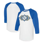 Kansas City Royals Tiny Turnip Women's Prism Arrows 3/4-Sleeve Raglan T-Shirt White