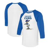 Chicago Cubs Tiny Turnip Women's Slugger 3/4-Sleeve Raglan T-Shirt White/Royal