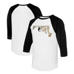 Baltimore Orioles Tiny Turnip Unisex State Outline 3/4-Sleeve Raglan T-Shirt White/Black