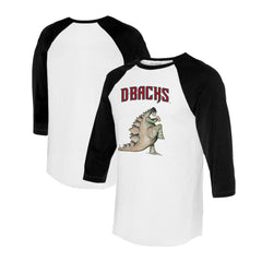 Arizona Diamondbacks Tiny Turnip Unisex Stega 3/4-Sleeve Raglan T-Shirt White/Black