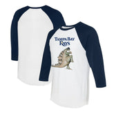 Tampa Bay Rays Tiny Turnip Unisex Stega 3/4-Sleeve Raglan T-Shirt White/Navy