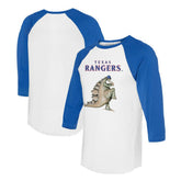 Texas Rangers Tiny Turnip Unisex Stega 3/4-Sleeve Raglan T-Shirt White/Royal