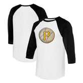 Pittsburgh Pirates Tiny Turnip Unisex Stitched Baseball 3/4-Sleeve Raglan T-Shirt White/Black