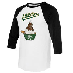 Athletics Tiny Turnip Unisex Sundae Helmet 3/4-Sleeve Raglan T-Shirt White/Black