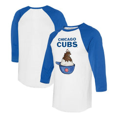 Chicago Cubs Tiny Turnip Unisex Sundae Helmet 3/4-Sleeve Raglan T-Shirt White/Royal