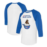 Toronto Blue Jays Tiny Turnip Unisex Sundae Helmet 3/4-Sleeve Raglan T-Shirt White/Royal