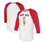 Boston Red Sox Tiny Turnip Unisex Triple Scoop 3/4-Sleeve Raglan T-Shirt White/Red