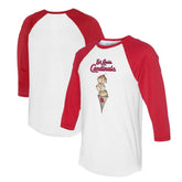 St. Louis Cardinals Tiny Turnip Unisex Triple Scoop 3/4-Sleeve Raglan T-Shirt White/Red
