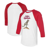 St. Louis Cardinals Tiny Turnip Unisex TT Rex 3/4-Sleeve Raglan T-Shirt White/Red