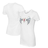 Texas Rangers Tiny Turnip Women's Angel Wings T-Shirt White