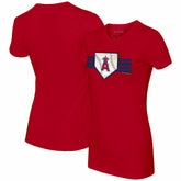 Los Angeles Angels Tiny Turnip Women's Base Stripe T-Shirt Red