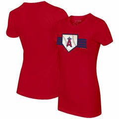 Los Angeles Angels Tiny Turnip Women's Base Stripe T-Shirt Red