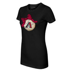 Arizona Diamondbacks Tiny Turnip Women's Baseball Bow T-Shirt Black