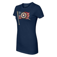 Houston Astros Tiny Turnip Women's Baseball Flag T-Shirt Navy