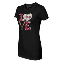 Arizona Diamondbacks Tiny Turnip Women's Baseball Love T-Shirt Black