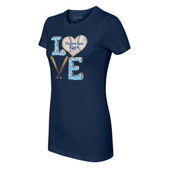 Tampa Bay Rays Tiny Turnip Women's Baseball Love T-Shirt Navy
