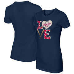 Washington Nationals Tiny Turnip Women's Baseball Love T-Shirt Navy