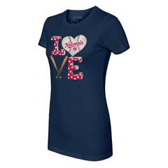 Washington Nationals Tiny Turnip Women's Baseball Love T-Shirt Navy