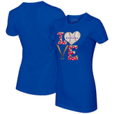 Texas Rangers Tiny Turnip Women's Baseball Love T-Shirt Royal