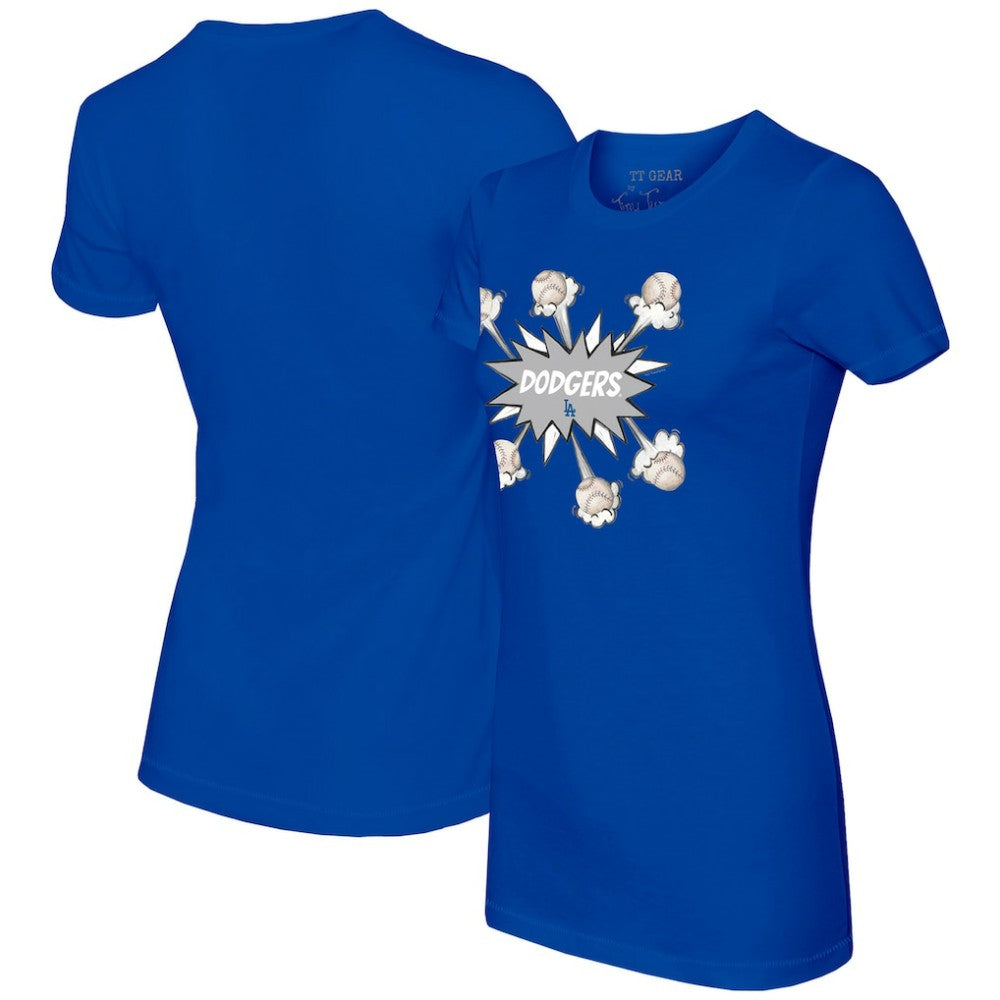 Los Angeles Dodgers Tiny Turnip Women's Baseball Pow T-Shirt Royal