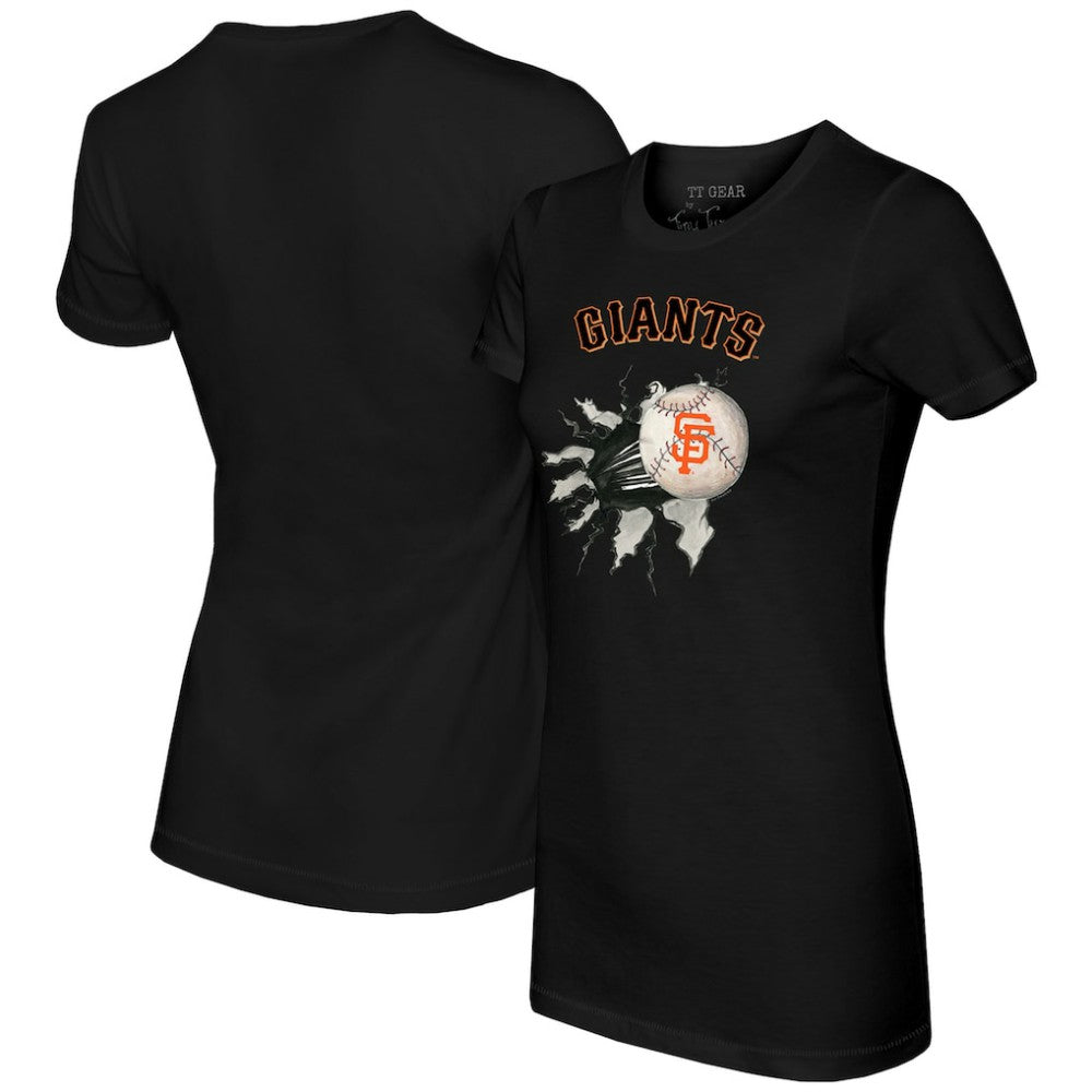 San Francisco Giants Tiny Turnip Women's Baseball Tear T-Shirt Black