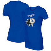 Los Angeles Dodgers Tiny Turnip Women's Baseball Tear T-Shirt Royal