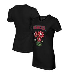Arizona Diamondbacks Tiny Turnip Women's Blooming Baseballs T-Shirt Black