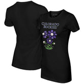Colorado Rockies Tiny Turnip Women's Blooming Baseballs T-Shirt Black
